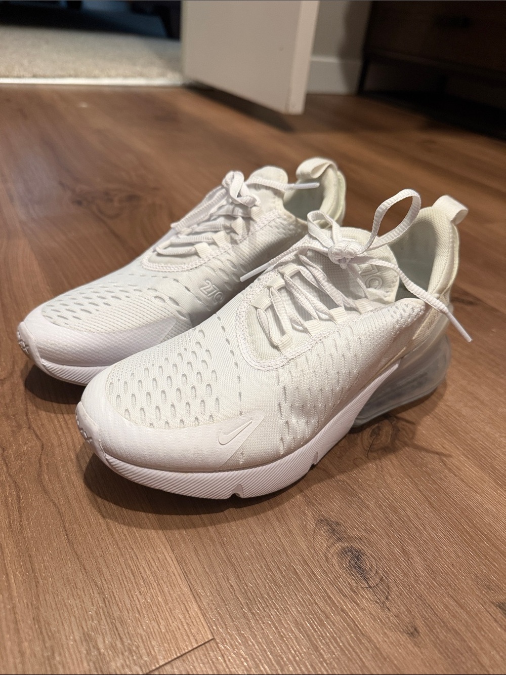 Nike White Air Max 270 React Low-Top Sneakers